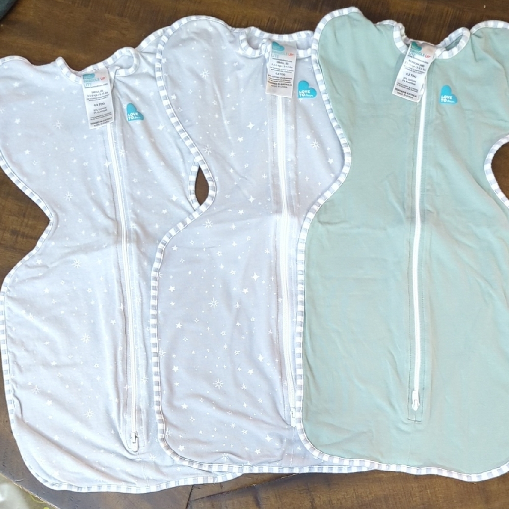 Set Of 3 "Love to Dream" Baby Swaddle Sleep Sacks